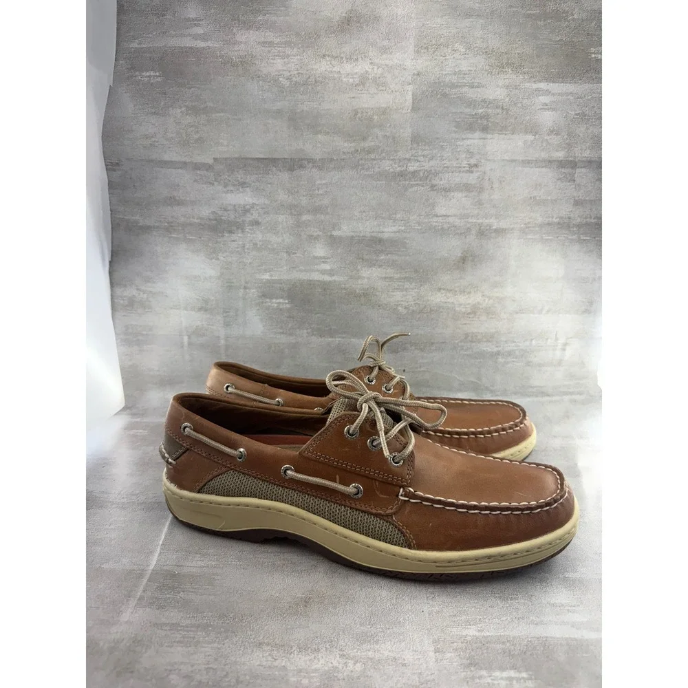 Sperry Top-Sider Men Billfish 3-Eye Boat Shoes Tan Brown Leather 0799320 Sz 12